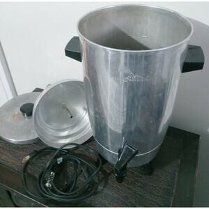 Vintage General Electric Aluminum Automatic Coffee Maker Pot Urn Serves 30 Cups